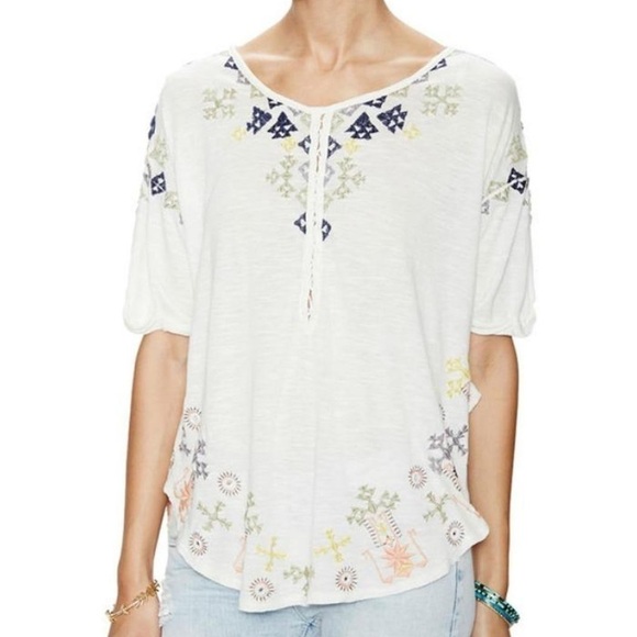 Free People Embroidered Rosalita Blouse - Picture 1 of 8